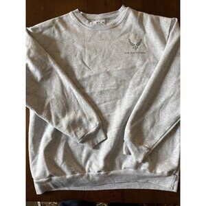 Men’s Gray U.S. Air Force Sweat Shirt Size Large Crew Neck Fleece